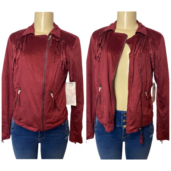 Fringe Burgundy Jacket - Picture 8 of 8